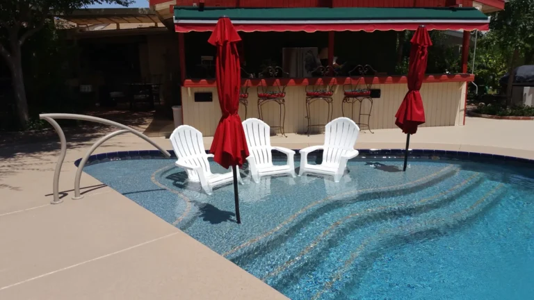 Remodeled Phoenix pool with a shade pergola