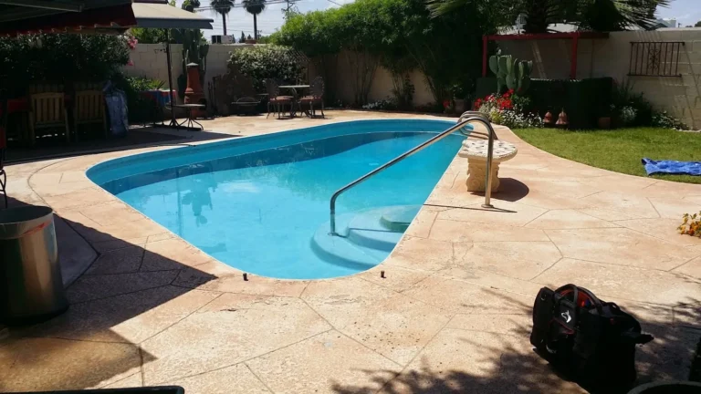 Completed pool remodel in Phoenix, Arizona